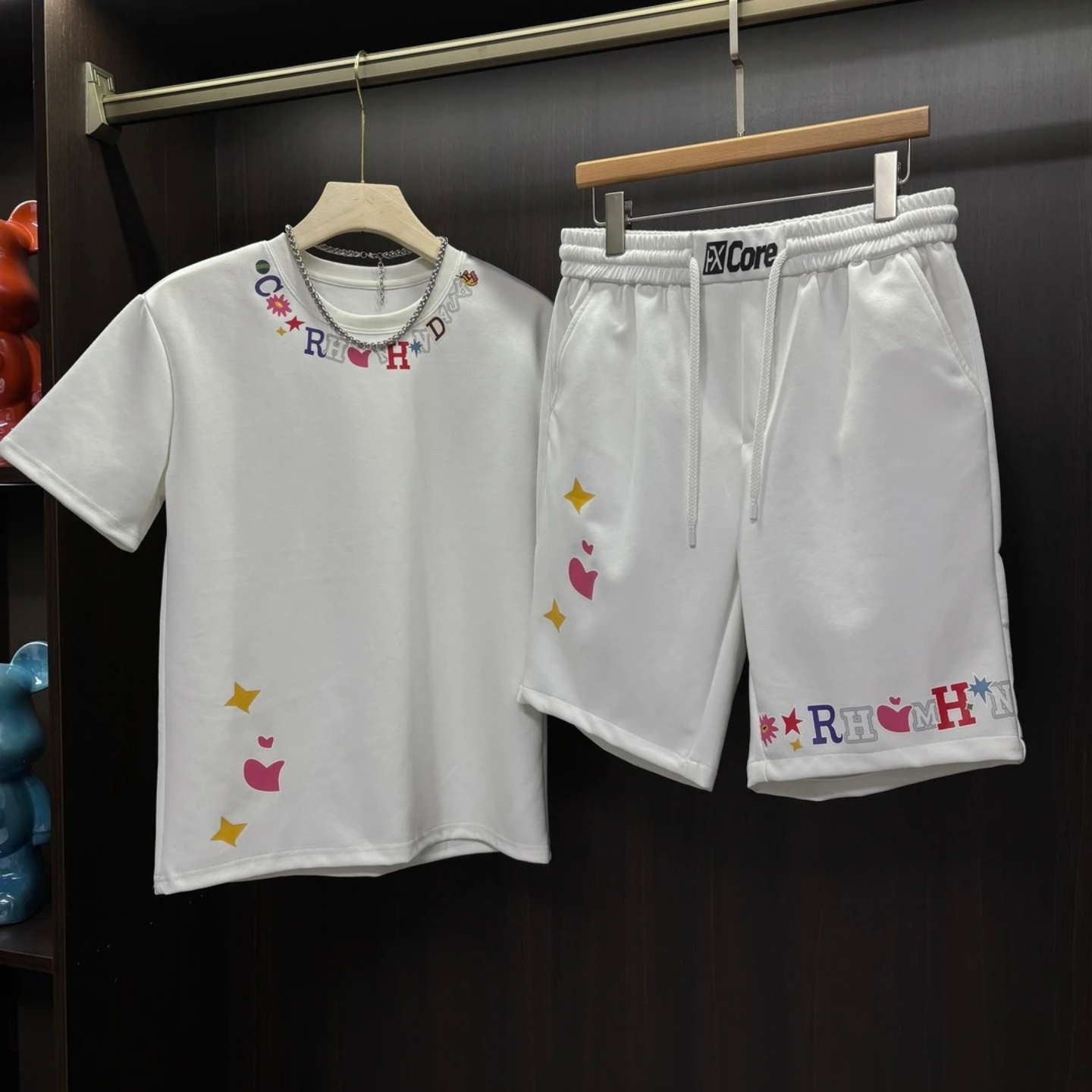 小众设计感潮流休闲套装夏季新款男士时尚短袖短裤两件套洋气减龄