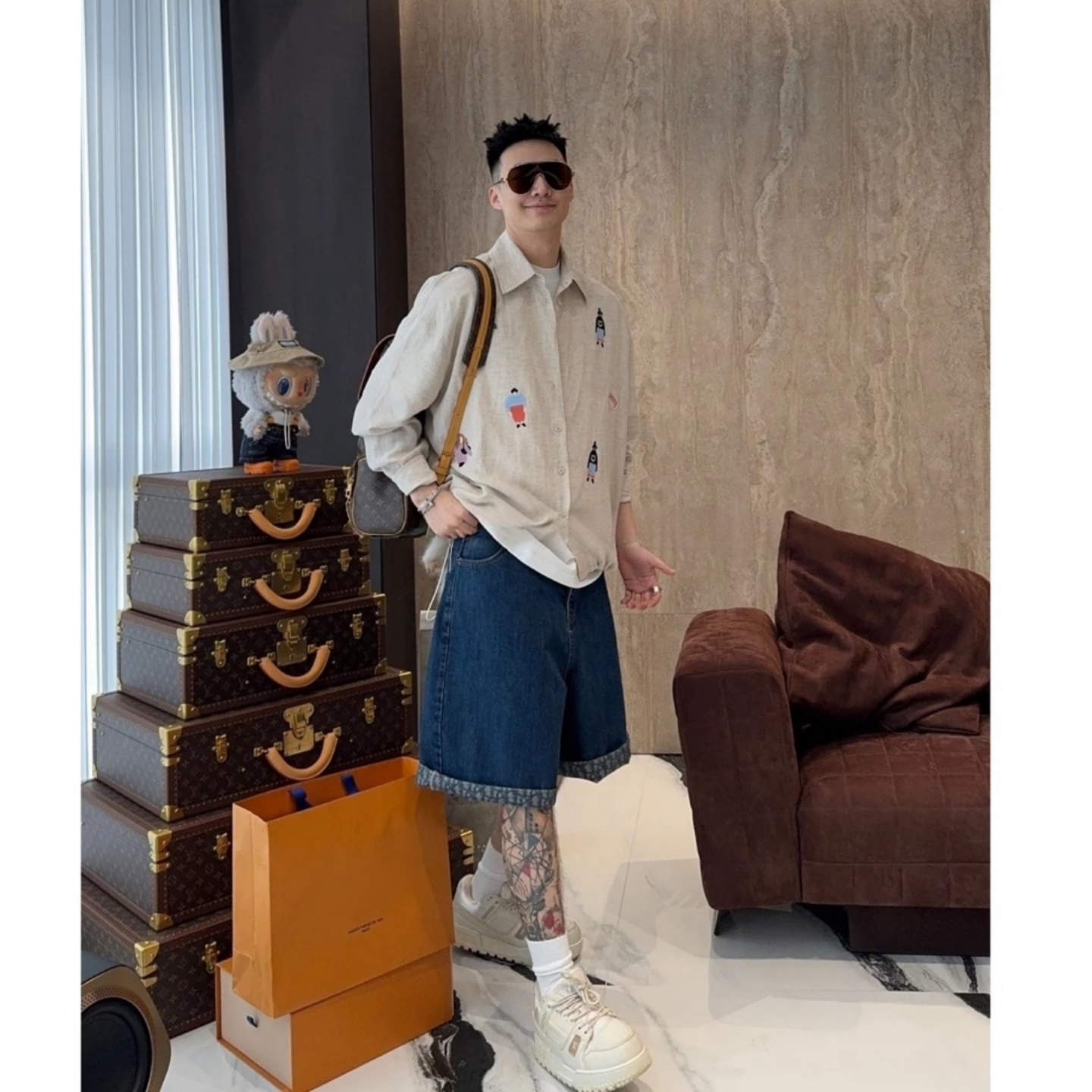 男士痞帅夏季新品翻领长袖衬衫