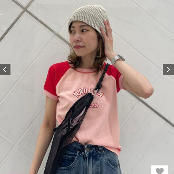 FS联名稀货 出口日单尾货重磅面料小款刺绣字母拼接撞色插肩袖T恤