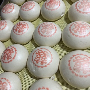 东阳特产喜字馒头 酒席家宴会请客原味东阳本地特色馒头12个