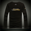 new pattern Korean Edition Metrosexual T-shirt T-shirts letter Mens Long Sleeved T-shirt Elastic force Slim bottoming shirt ck-123 black
