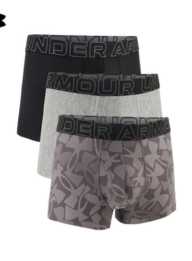 UA Boxerjock男子3英寸印花运动休闲内裤-3条装1387419