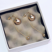 气质优雅珍珠长流苏欧美耳钉无耳洞透明耳夹无洞耳环耳饰女高级感