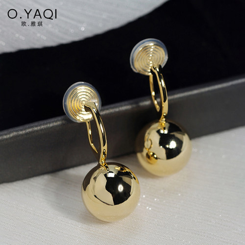 简约金属圆球无耳洞蚊香盘耳夹