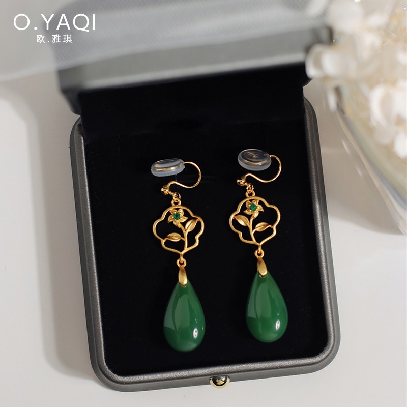 无耳洞新中式复古雅致兰花水滴国风蚊香盘耳夹气质耳钩耳环女耳饰,饰品/流行首饰/时尚饰品新,耳夹,淘宝优惠券,粉丝福利购,淘宝优惠卷