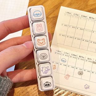 疯狂动物城可拆卸六联印章高颜值装 饰表情朱迪你尼克光敏diy印章