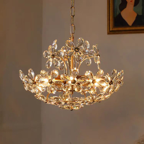 梦幻水晶花餐厅轻奢灯具法式田园