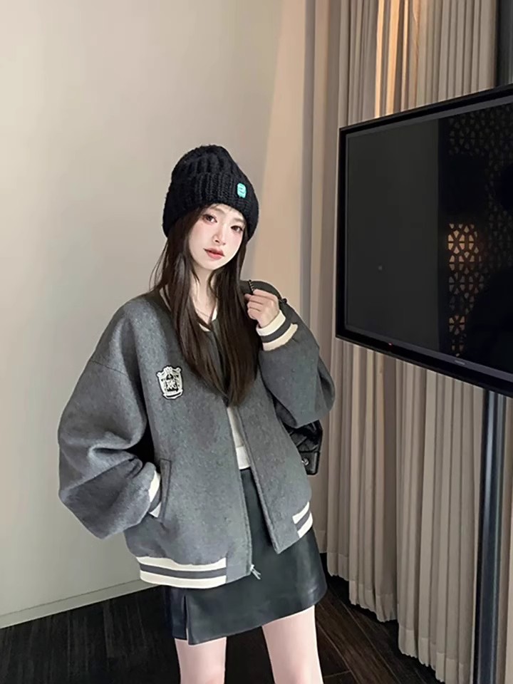韩系外套女2025新款爆款早春秋款百搭棒球服休闲灰色时尚洋气夹克