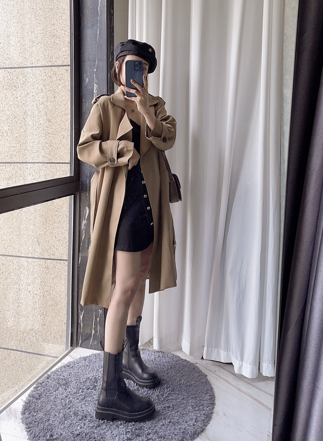 卡其色风衣女春秋款翻领高级感中长款外套