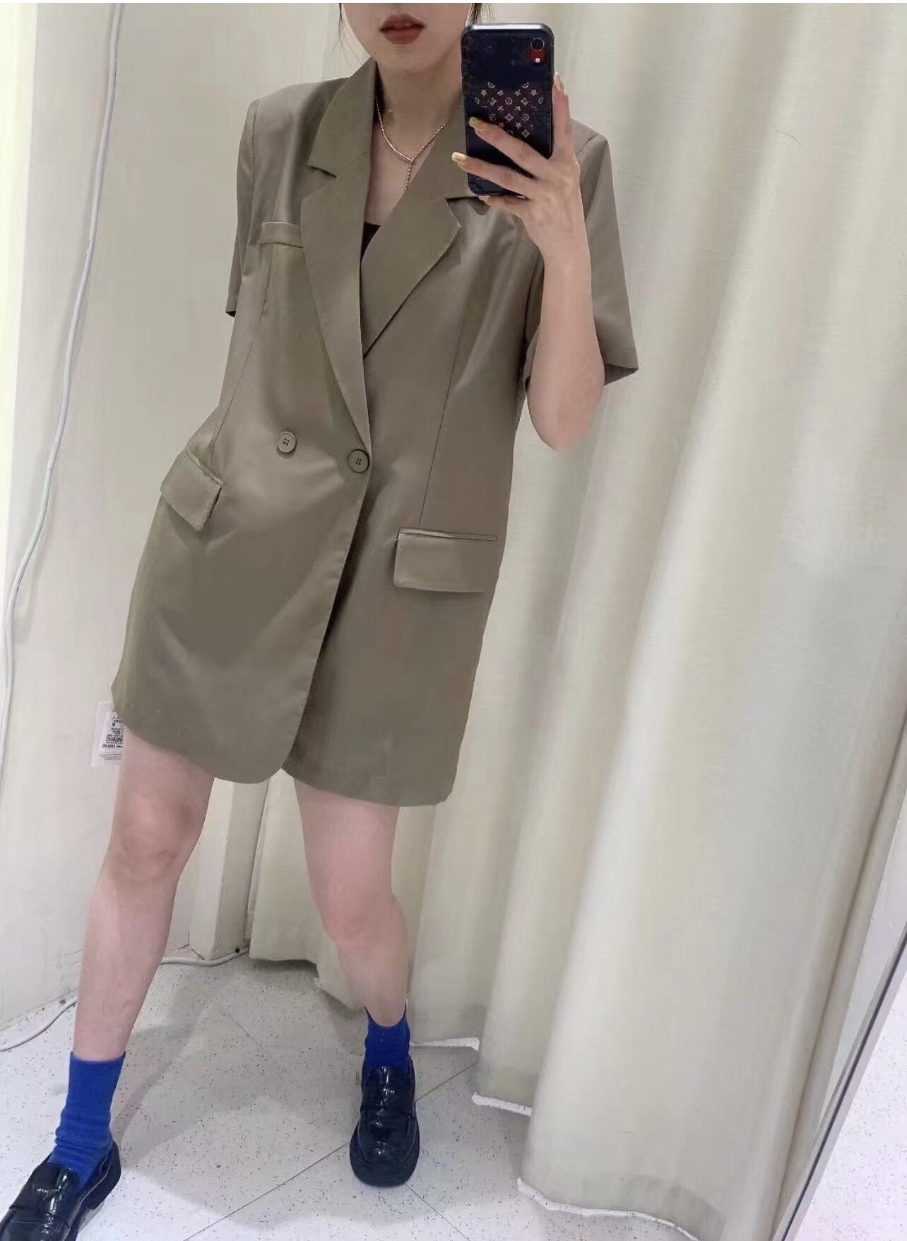 欧洲站西裝连体短裤女2024夏季薄款小众设计感宽松百搭连体裤