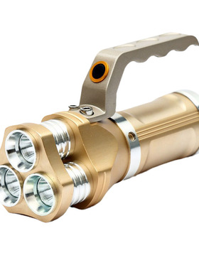 3灯T6 LED户外手提式强光手电筒探照灯铝合金防爆巡逻治安野营