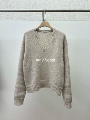 ROMANTICIZE Amy韩代 25fw 东大门 羊驼毛混纺 V领套头长袖针织衫