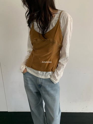 wearable Amy韩代 26早秋 东大门 丝绒系带 吊带背心 叠穿百搭