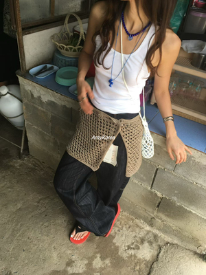 tempting Amy韩代 26春夏 东大门 纯色工字吊带背心 洋气百搭