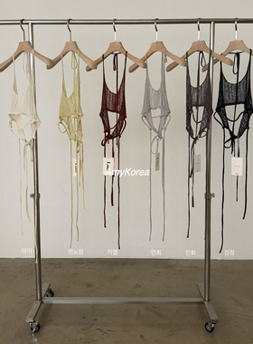 lake Amy韩代 26早春 东大门 洋气纯色 系带挂脖针织吊带背心