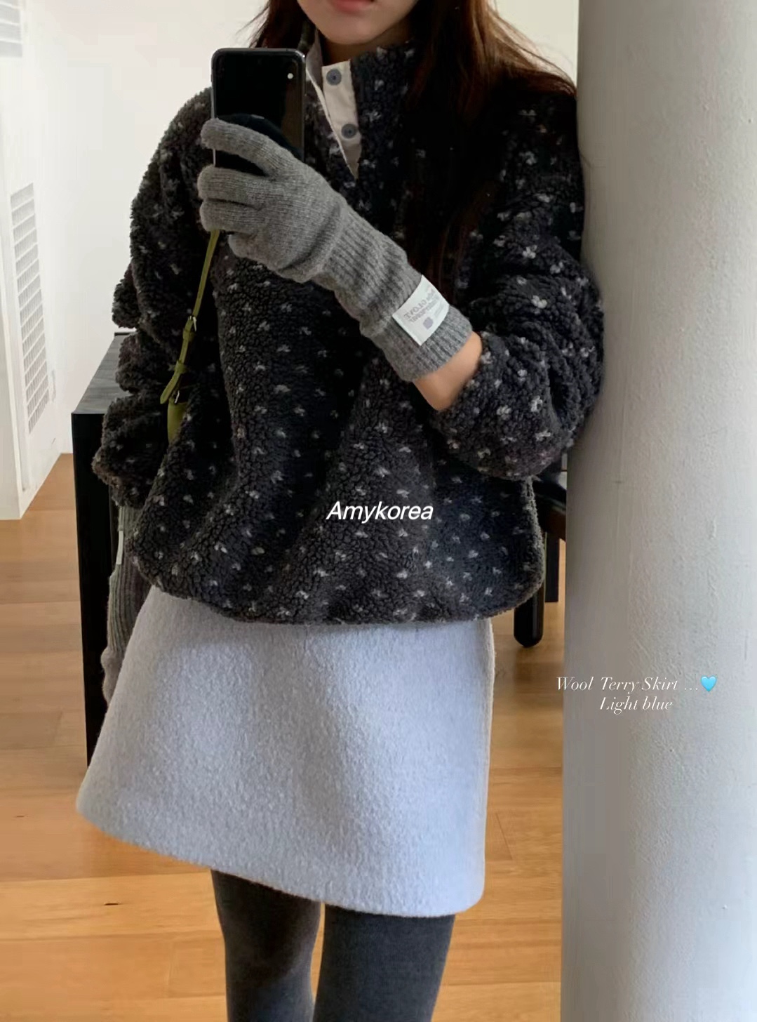 RIVEROOM Amy韩代 25fw  东大门 时尚小碎花摇粒绒 套头夹克外套