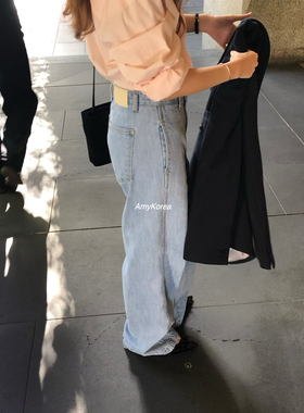 OVERTAKE Amy韩代 26早春 东大门 直筒牛仔裤 百搭洋气
