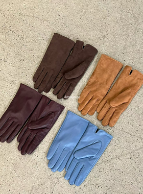 wearable Amy韩代 26FW 东大门 洋气加绒 分趾皮手套 露 保暖百搭