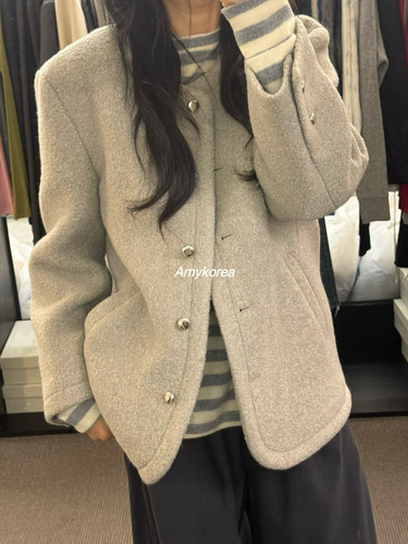 MORETHANYESTERDAY Amy韩代 25fw 东大门 气质圆摆中长款大衣外套