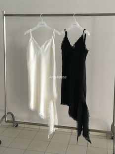 25冬季 Amy韩代 东大门 洋气不规则 百搭 LOVE 蕾丝连衣裙 MOMENT