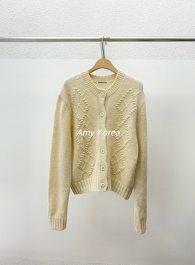 ROMANTICIZE Amy韩代 25fw 东大门 纯色 羊驼毛混纺 系扣针织开衫