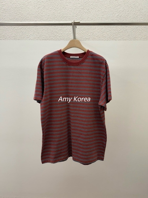 ROMANTICIZE Amy韩代 25fw  东大门 圆领条纹 短袖t恤 休闲百搭