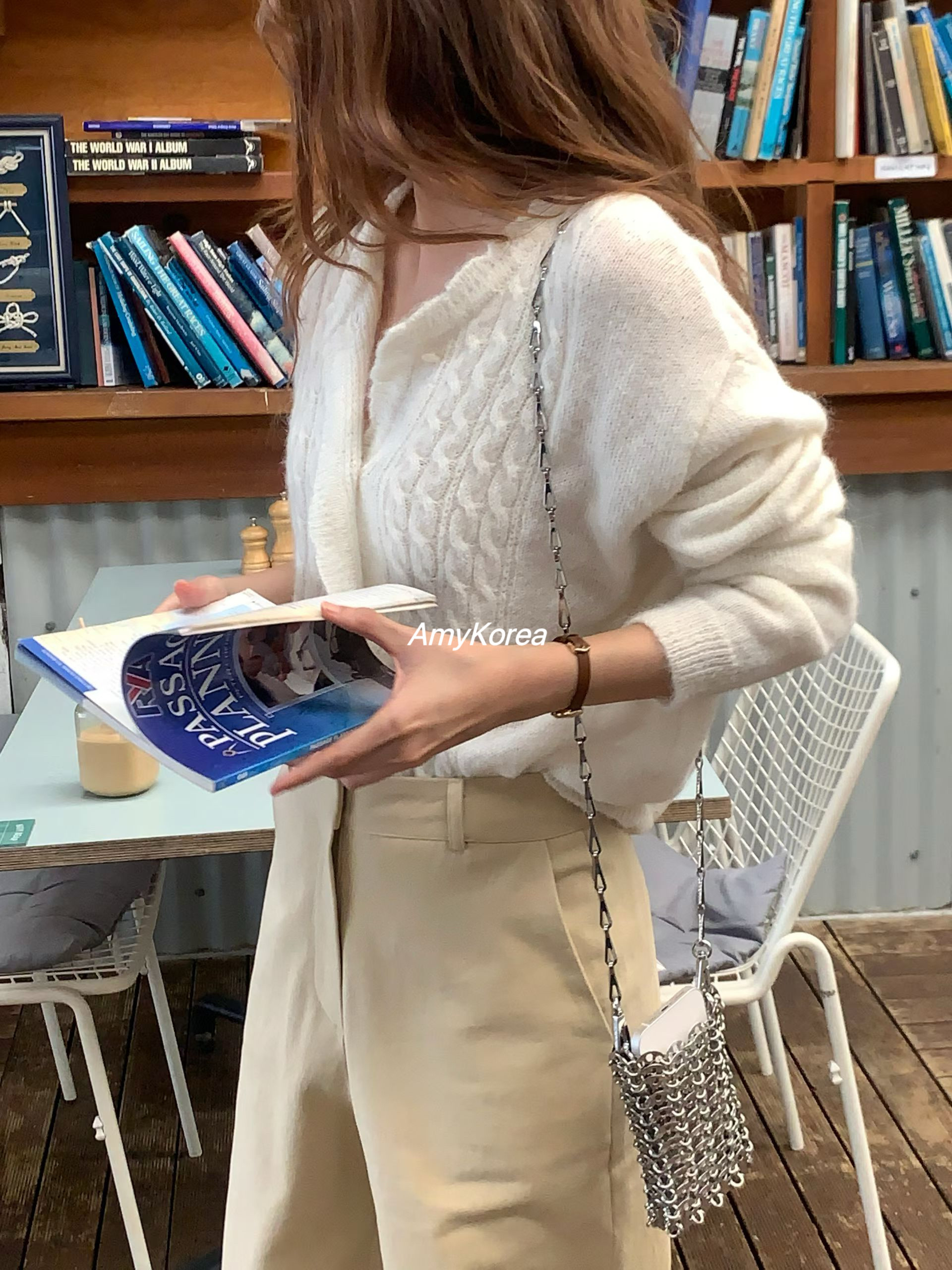 overtake Amy韩代 26早春 东大门 羊驼毛40 麻花针织开衫百搭