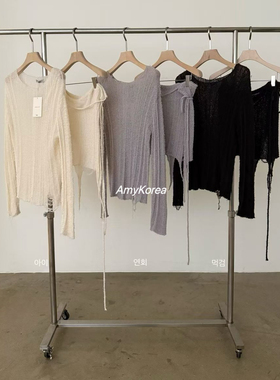 lake Amy韩代 26早春 东大门 洋气圆领 套头针织衫+裙帘糖果色