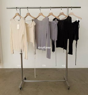 lake Amy韩代 26早春 东大门 洋气圆领 套头针织衫+裙帘糖果色