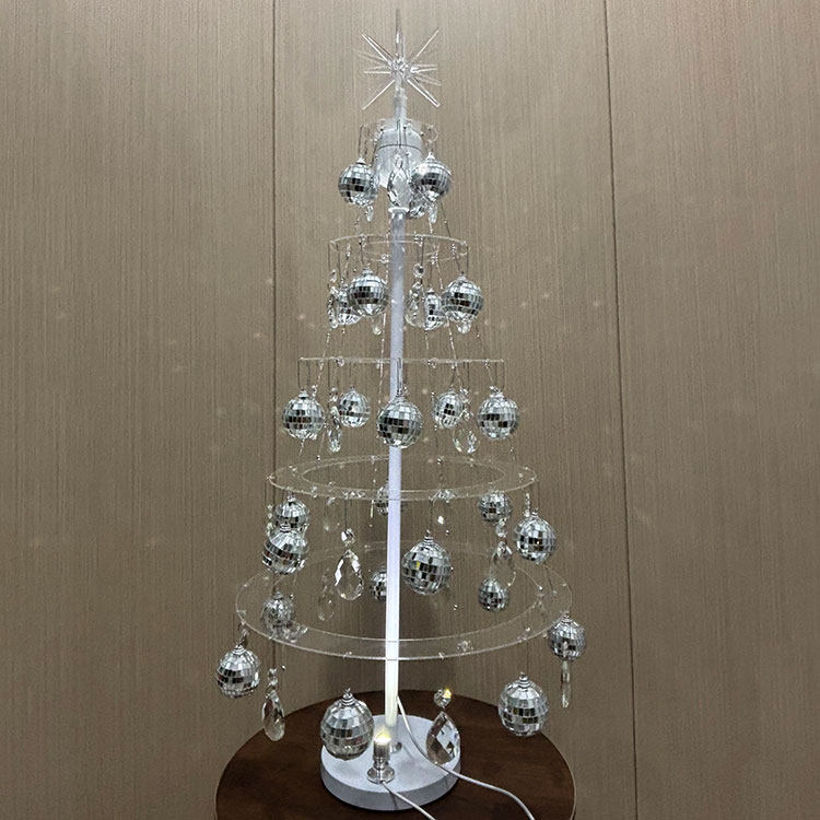 自动旋转水晶挂件圣诞树造型摆件图片