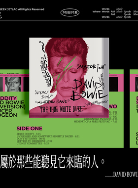 物色时差「假专辑」原创大卫鲍伊David Bowie摇滚音乐磁贴冰箱贴