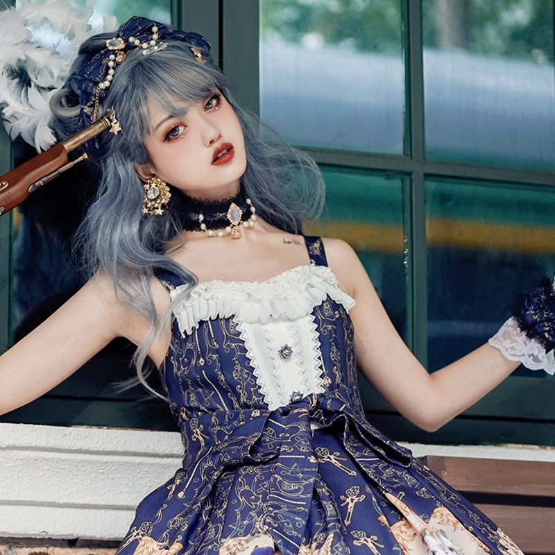 [Button Home] button Original New Scepter Cat Blue jsk lolita Dressin the Play mode/Anime/Periphery/cos/Board games , Quadratic element Lolita, Lolita/Soft dress/Dress category - from Buy2taobao.com to provide professional Taobao agent buy service