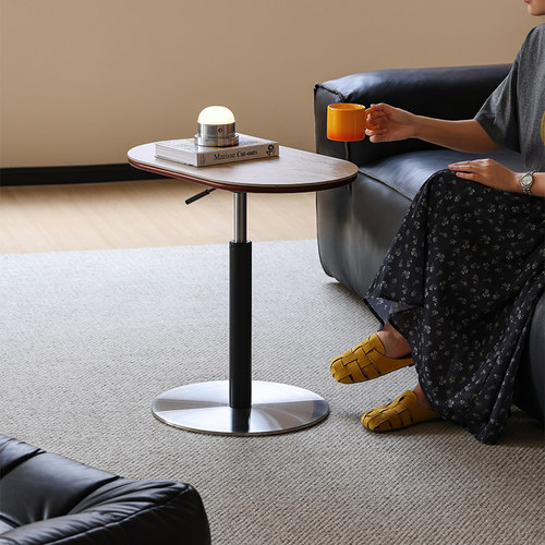 小万可升降洞石岩板升降边几