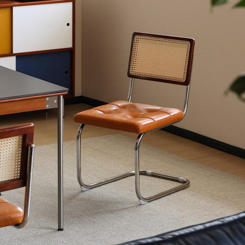 小万黄杨木皮面/藤编北欧复古椅