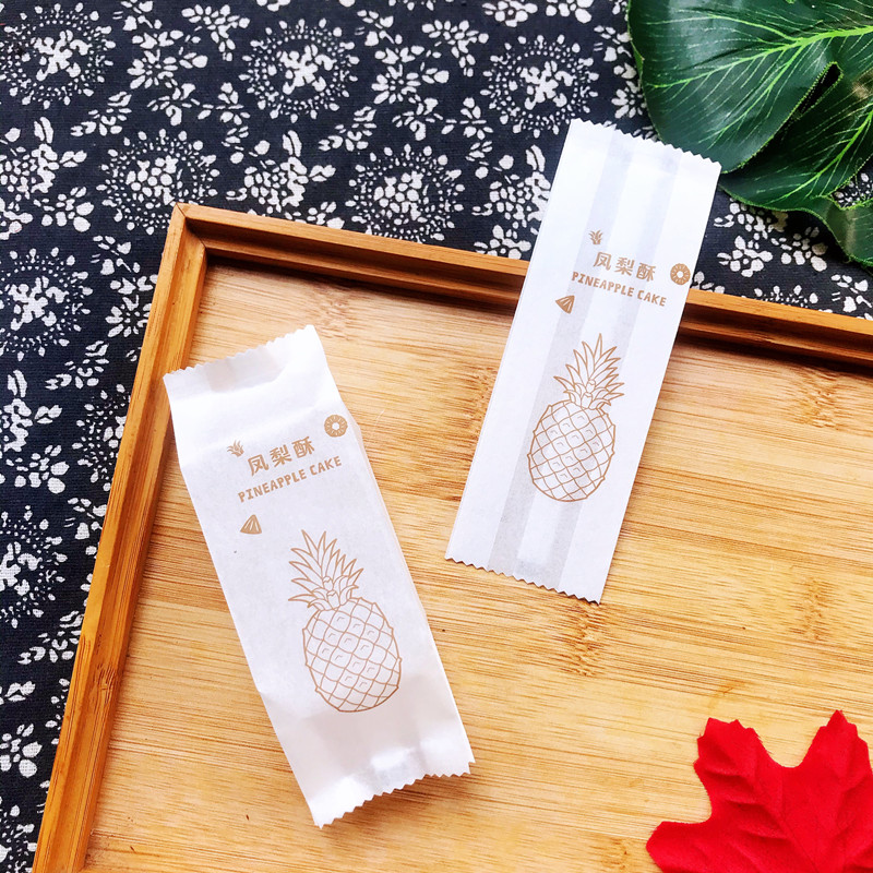 凤梨酥包装袋棉纸袋台湾糕点饼干棉纸包装袋烘焙纸袋100只装