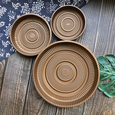 PP浅咖啡色托盘大月饼托