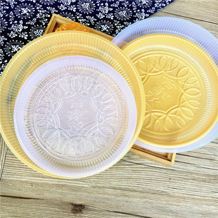 加厚PP圆形500克月饼 内托 2斤5斤装松糕发糕年糕可高温 加热托盘