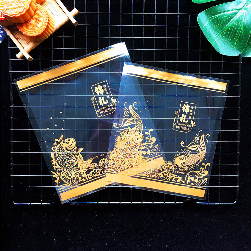 新款锦礼月饼包装袋125克150克鲤鱼锦鲤中秋月饼内袋100个