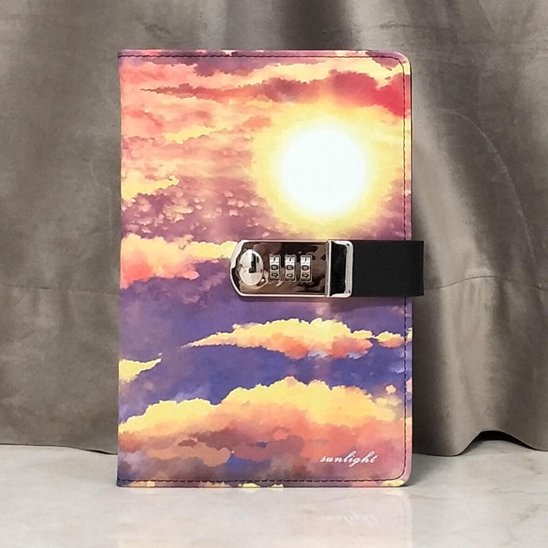 儿童密码本带锁日记本中小学生笔记本子清新简约精致记事本欧式复