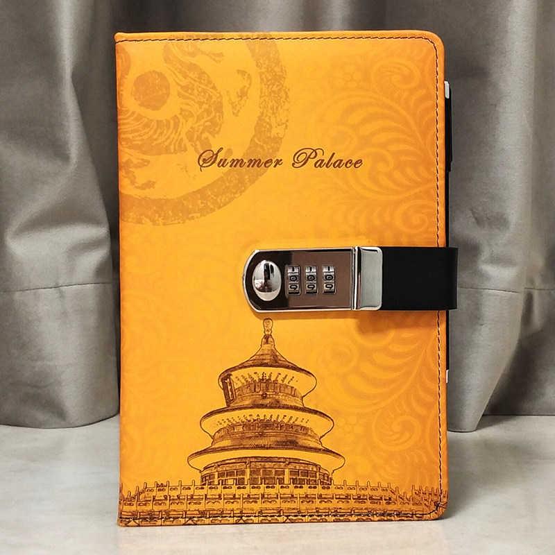 铁文章密码本带锁日记本小学生笔记本子文艺精致唯美记事本小清新