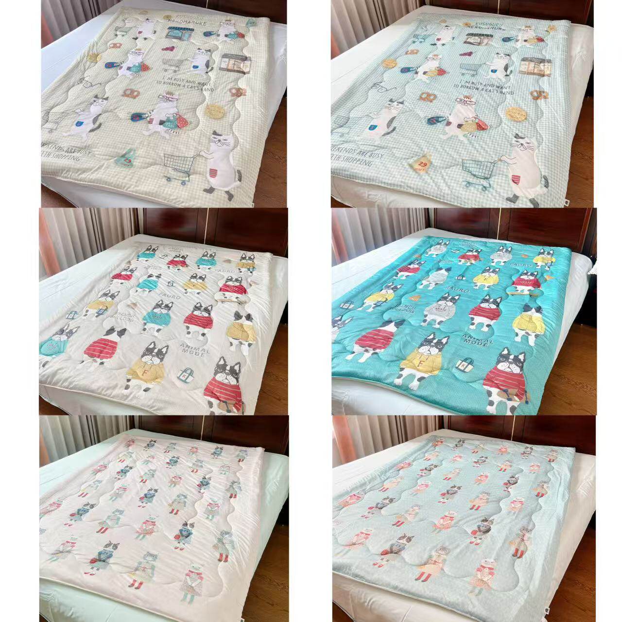 Kusuguru正品数码印花冷感被夏凉被凉感被空调被单人盖化纤被9413