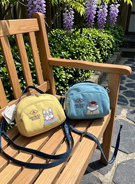 日本Kusuguru正品刺绣猫咪法斗小号斜挎包单肩包手提包手拎包9403