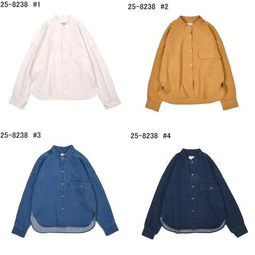 女士夹克衬衫纯棉纯色上衣短外套