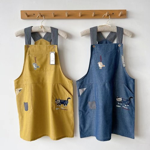 日本usuru刺绣围裙防污防油