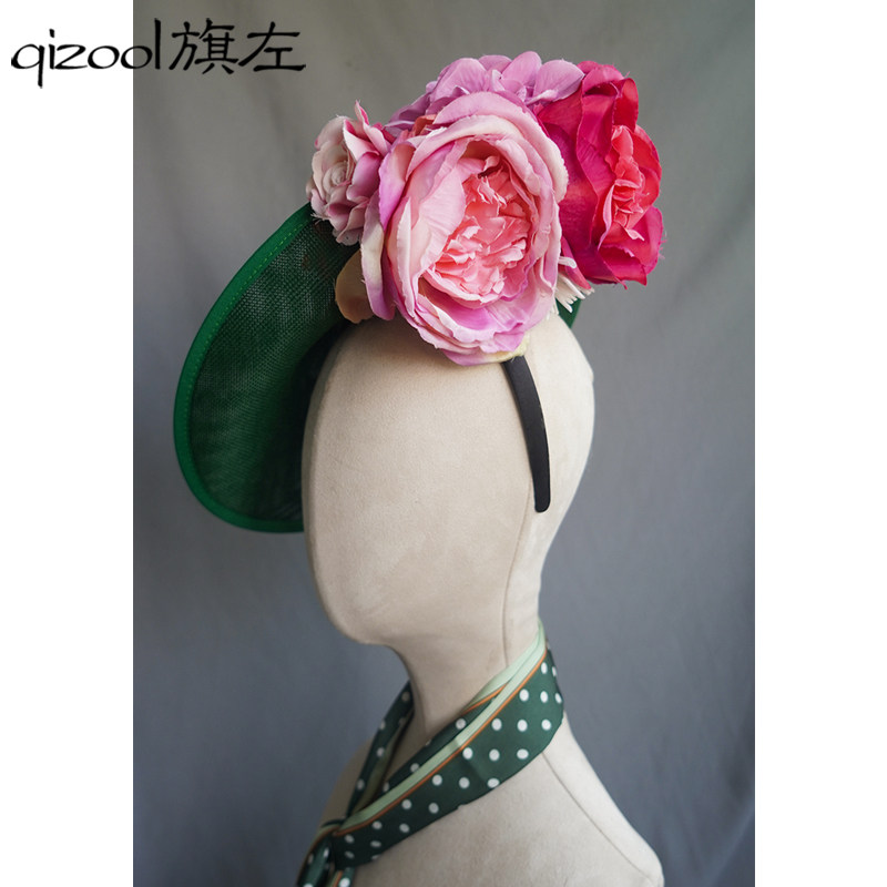 礼帽宴会优雅女四季立体花朵