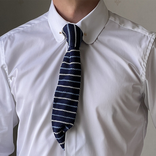 浴血黑帮同款轻奢帝国领圆领伊顿领法式袖衬衣商务修身结婚白衬衫