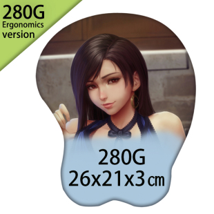 加厚滑鼠垫来图定制 款 立体硅胶护腕鼠标垫写真款 3d高颜值美女个性