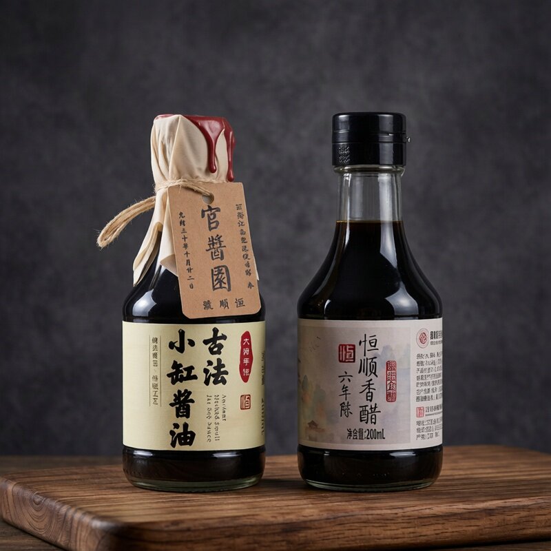 恒顺小缸酱油200ml小瓶装零添加/镇江六年陈香醋酿造食醋