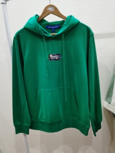 商场撤柜马克男女同款情侣休闲卫衣绿色微瑕连帽简约款纯色套头衫