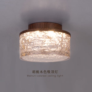 玄关过道灯中古风复古高级感入户门厅走廊灯阳台灯金箔树脂吸顶灯